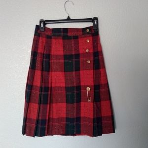 VTG Nygard Wool Blend Tartan Pleated Skirt SZ 4